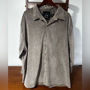 Winston 3XL Men’s Corduroy Beige Button-Down Collared Shirt, Long Sleeve
